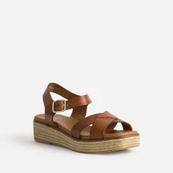 Sandale compensée en cuir éco-conçu^Eram Hot