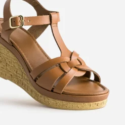 Sandale compensée en cuir^Eram Online