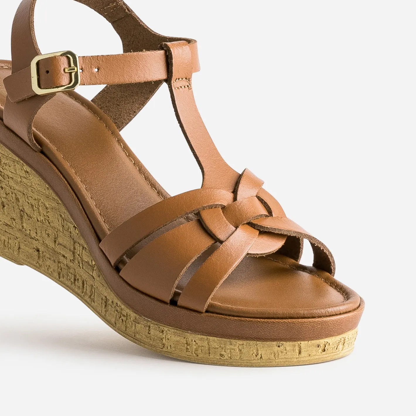 Sandale compensée en cuir^Eram Online