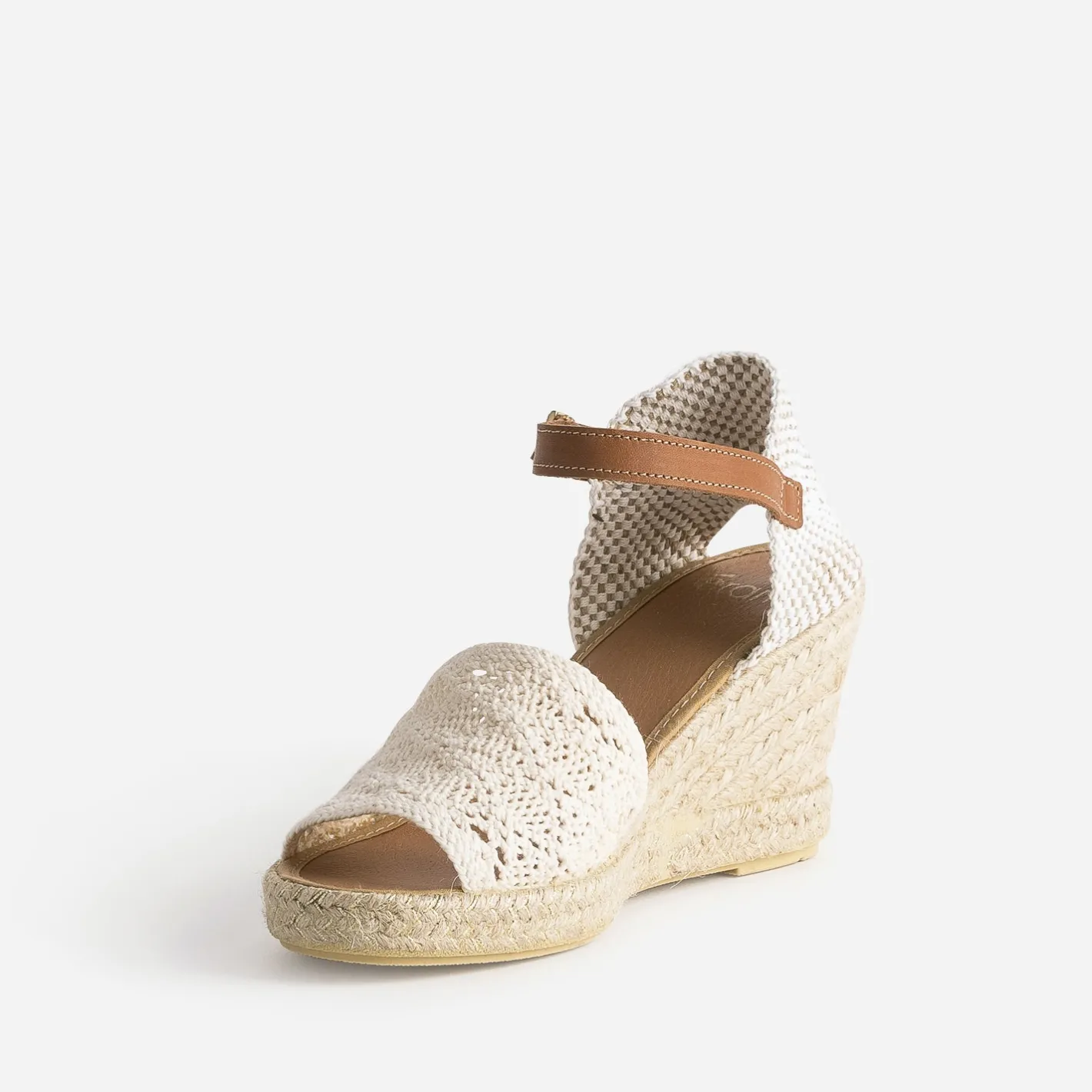 Sandale compensée écrue façon macramé^Eram Best