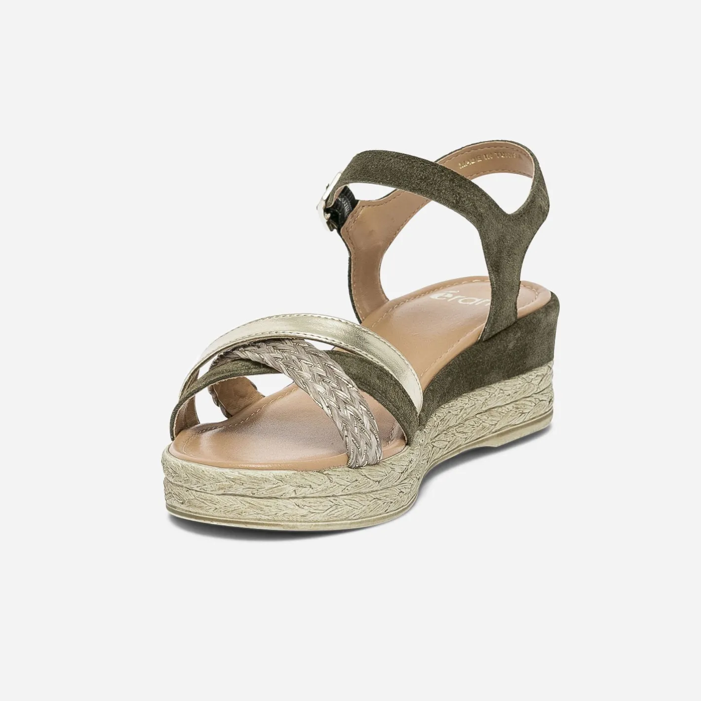 Sandale compensée en cuir velours^Eram