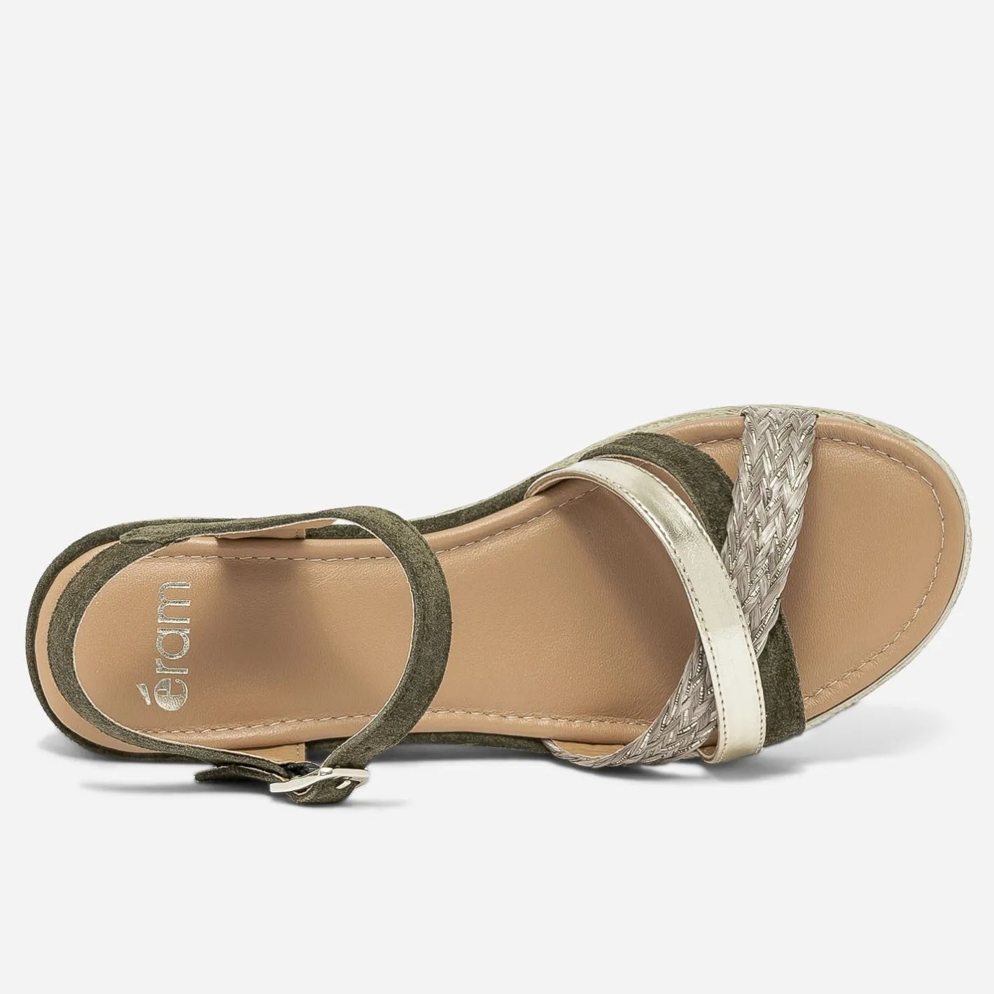 Sandale compensée en cuir velours^Eram