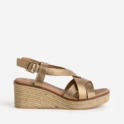 Sandale compensée cuir métallisé^Eram Outlet