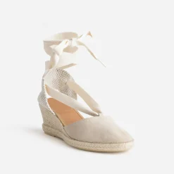 Sandale compensée cuir velours éco-conçu^Eram Hot