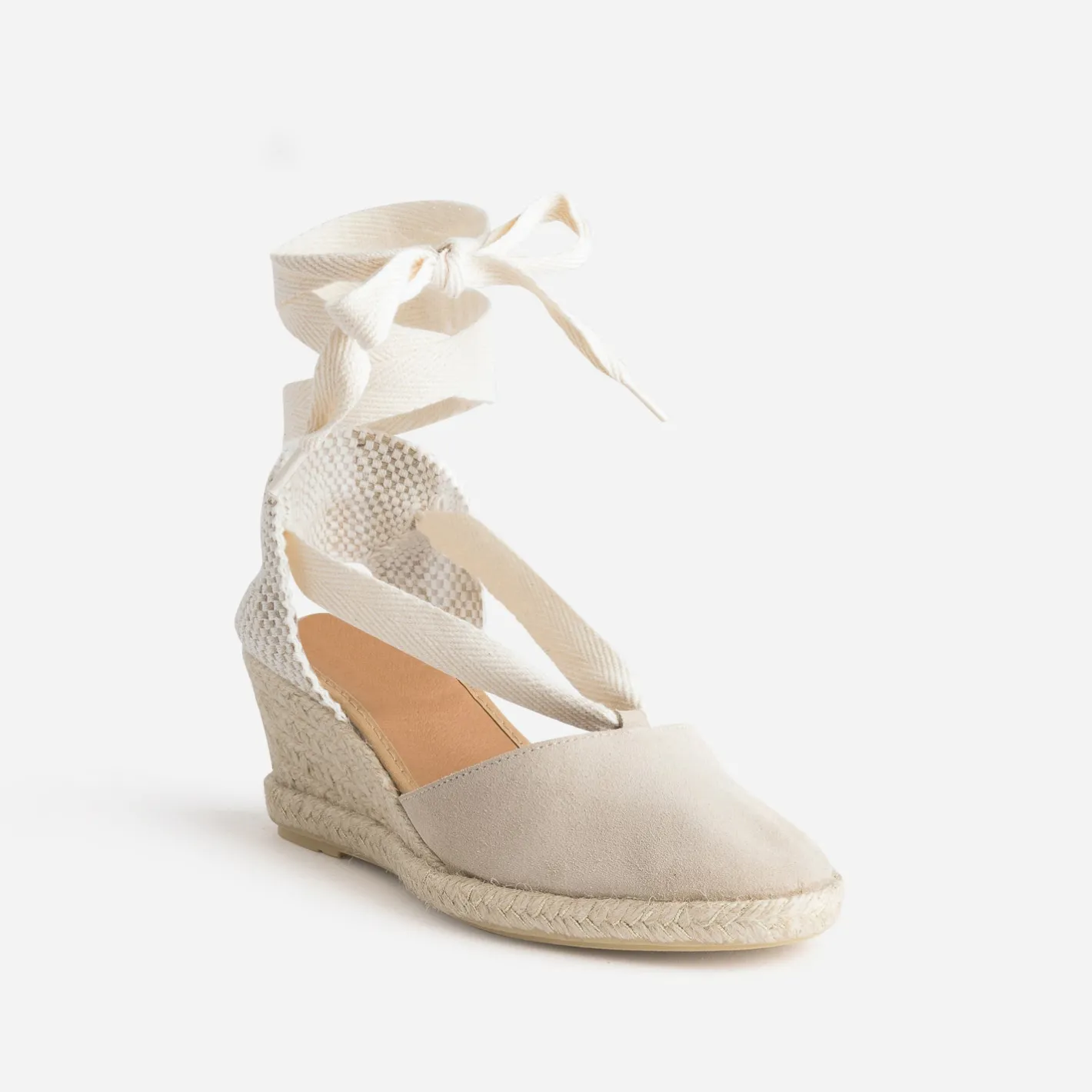 Sandale compensée cuir velours éco-conçu^Eram Hot