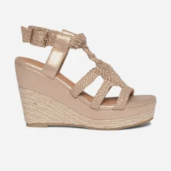Sandale compensée irisée^Texto