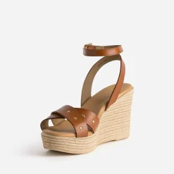 Sandale compensée cuir clouté^Texto Best