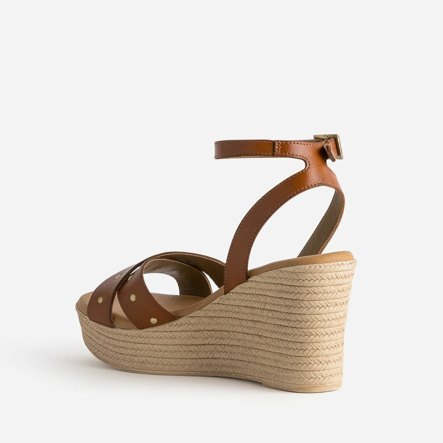 Sandale compensée cuir clouté^Texto Best