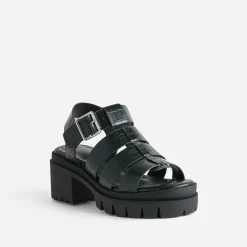 Sandale crantée e à brides embossées effet croco^Texto Outlet