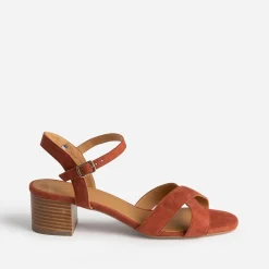 Sandale terracotta en cuir velours^Eram Flex Outlet