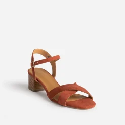 Sandale terracotta en cuir velours^Eram Flex Outlet