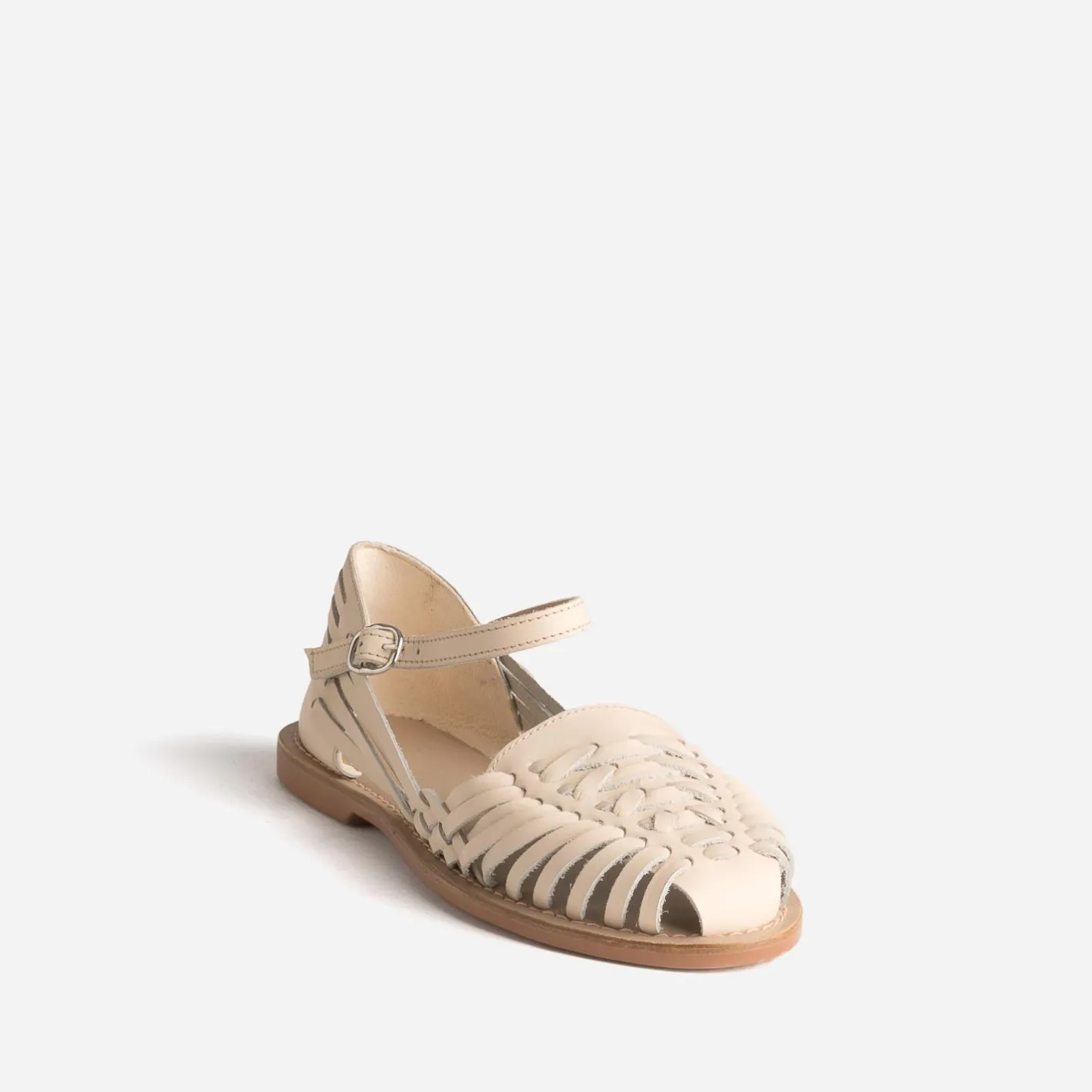 Sandale fermée écrue cuir tressé^Eram Outlet