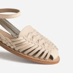 Sandale fermée écrue cuir tressé^Eram Outlet