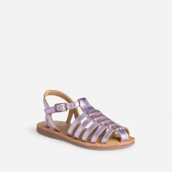 Sandale fille en cuir lilas métallisé^Buggy Clearance