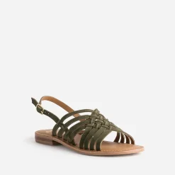 Sandale en cuir velours tressé^Eram Outlet