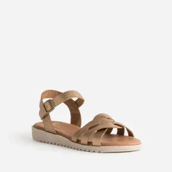 Sandale marron métallisée en cuir^Eram Clearance