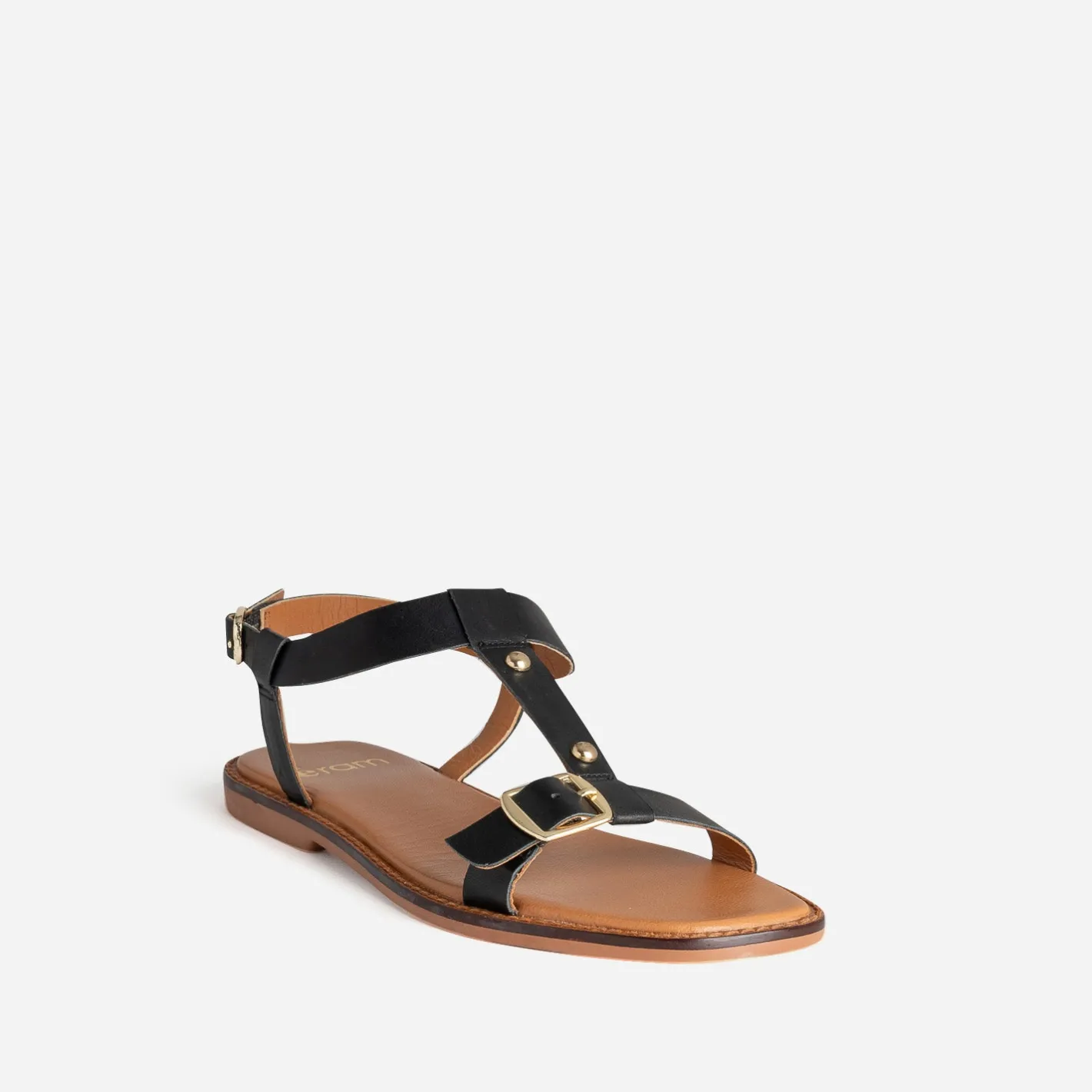 Sandale cuir détails clous^Eram