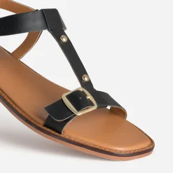 Sandale cuir détails clous^Eram