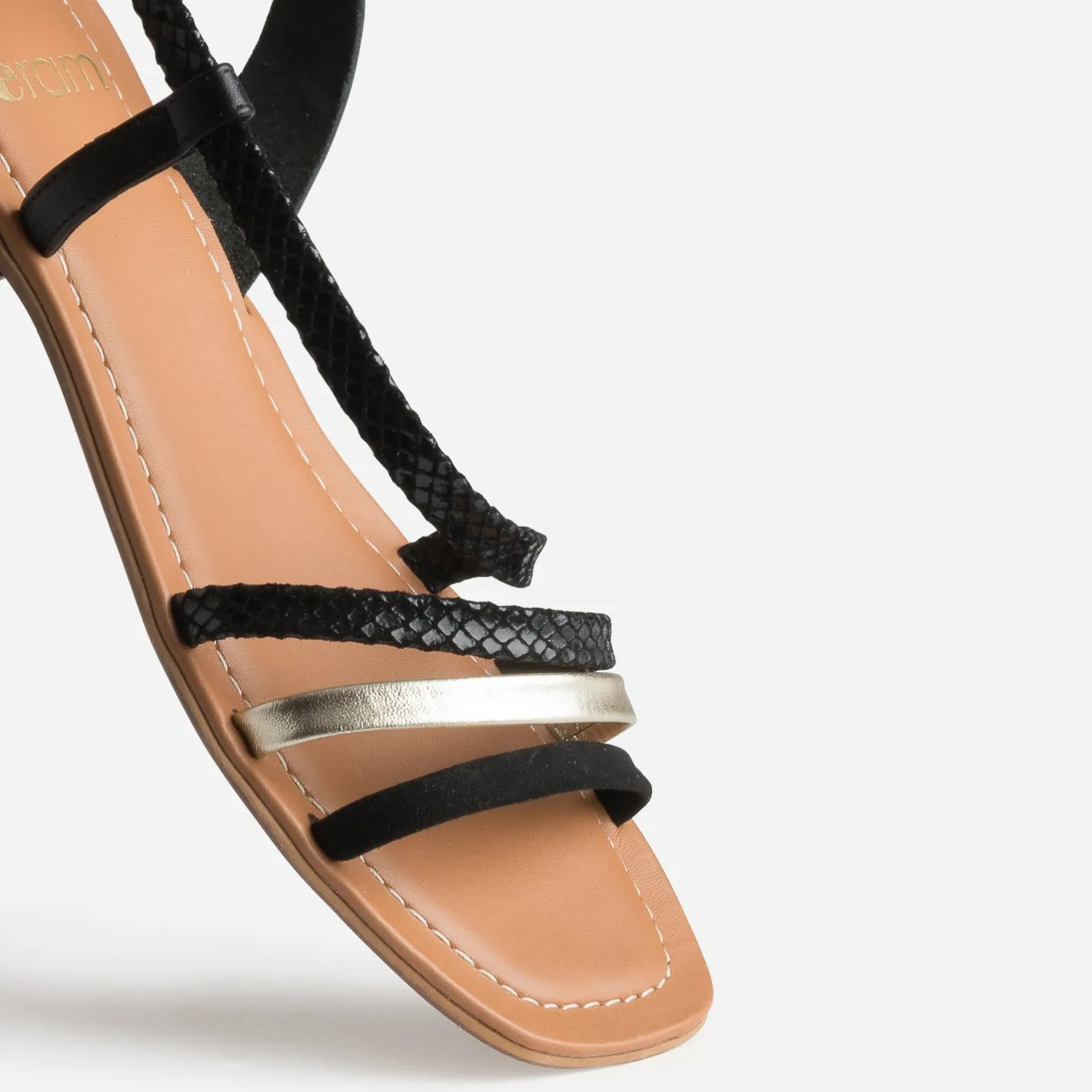 Sandale et doré cuir velours^Eram Hot