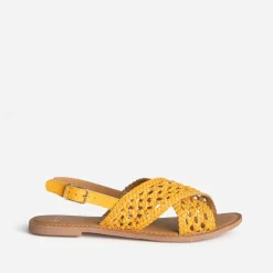 Sandale ocre cuir tressé^Eram Clearance