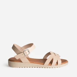 Sandale orange en cuir^Eram Discount