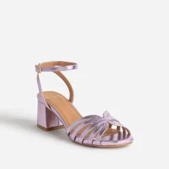 Sandale parme métallisée à brides^Eram Online