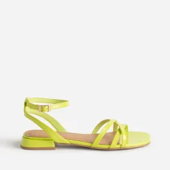 Sandale plate lime verni^Texto Clearance