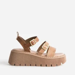 Sandale plateforme en cuir^Texto Clearance