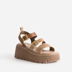 Sandale plateforme en cuir^Texto Clearance