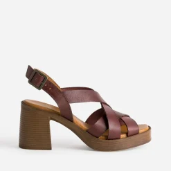 Sandale prune en cuir éco-conçu^Eram Online