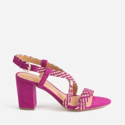Sandale rose et or tressée à talon^Eram Outlet