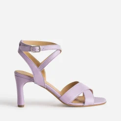 Sandale talon en cuir mauve^Eram New