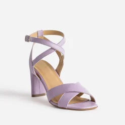 Sandale talon en cuir mauve^Eram New
