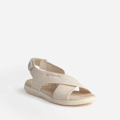 Sandale écrue en mesh pailleté^Tbs Best