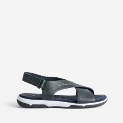 Sandale en cuir à larges brides^Tbs Sale