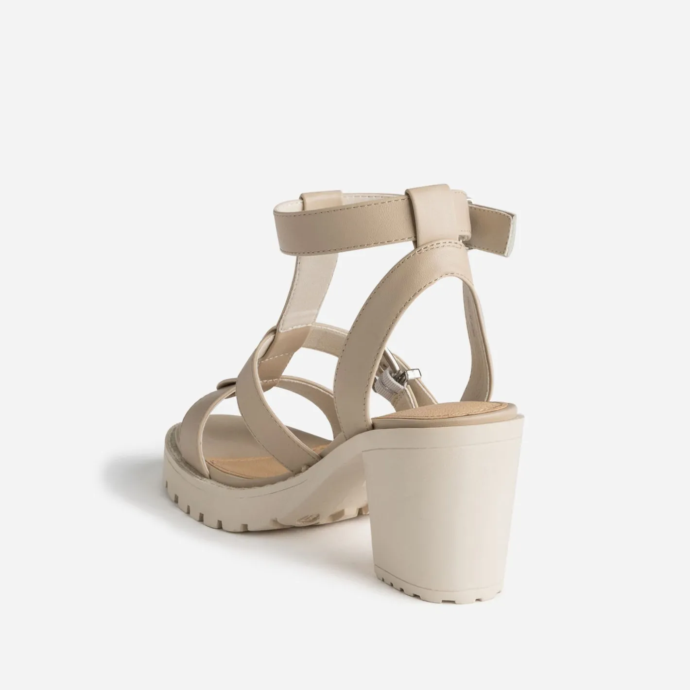 Sandale beige à semelle crantée^Texto New