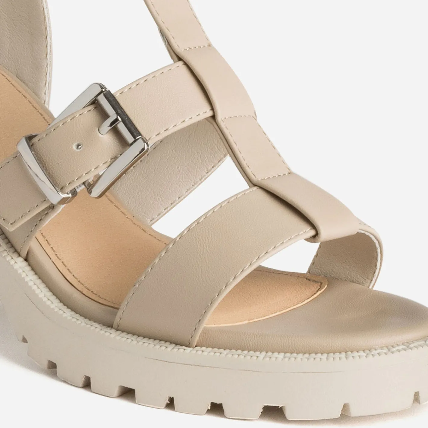 Sandale beige à semelle crantée^Texto New