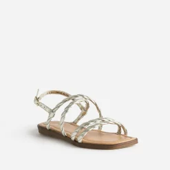 Sandale dée en cuir brides entrelacées^Texto Discount