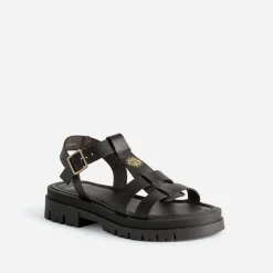 Sandale cuir décor soleil^Texto Clearance