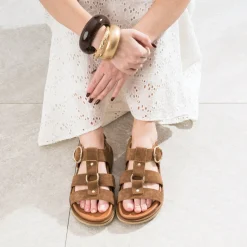 Sandale cuir velours multi brides^Texto Best
