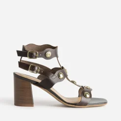 Sandale cuir détails bijoux^Texto Sale