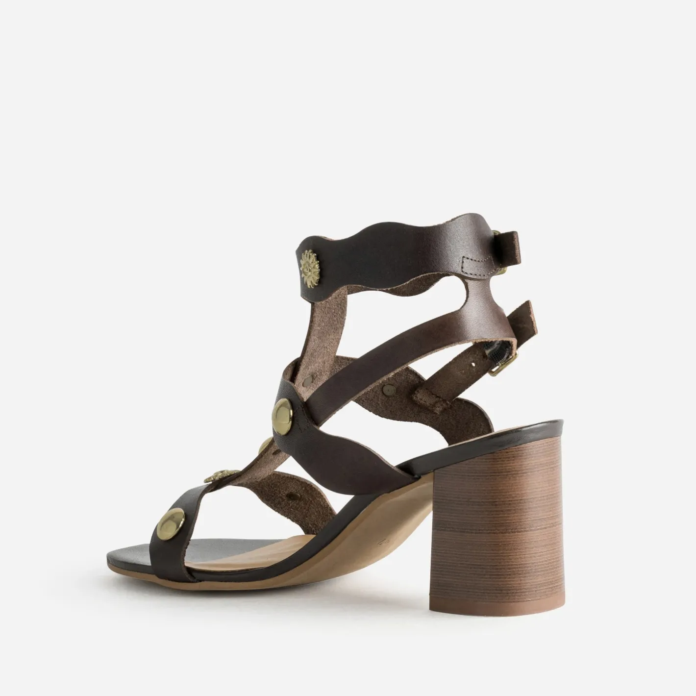 Sandale cuir détails bijoux^Texto Sale