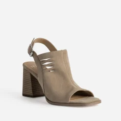 Sandale cuir velours open-toe^Texto Sale