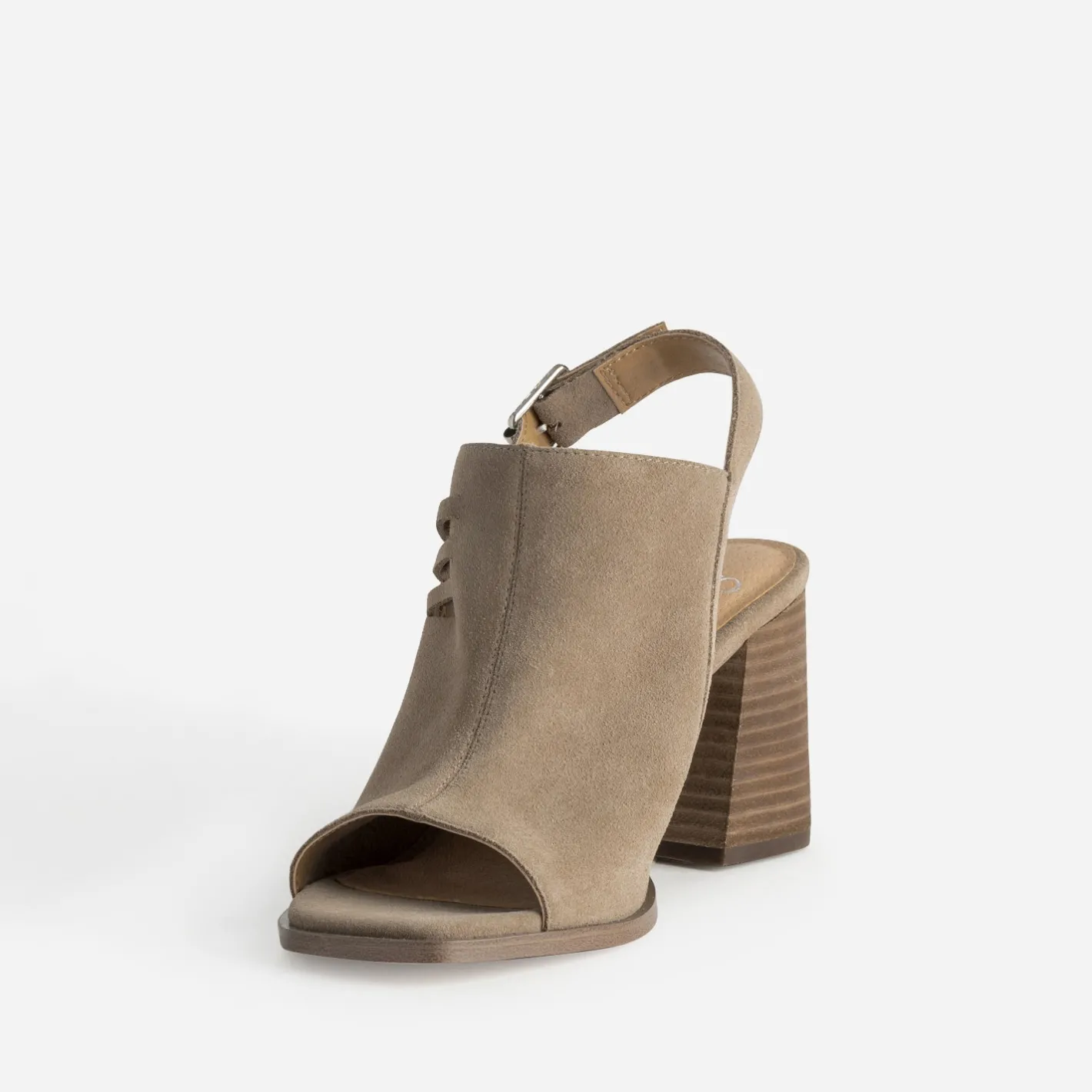 Sandale cuir velours open-toe^Texto Sale