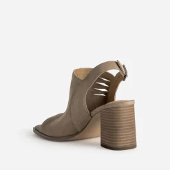 Sandale cuir velours open-toe^Texto Sale