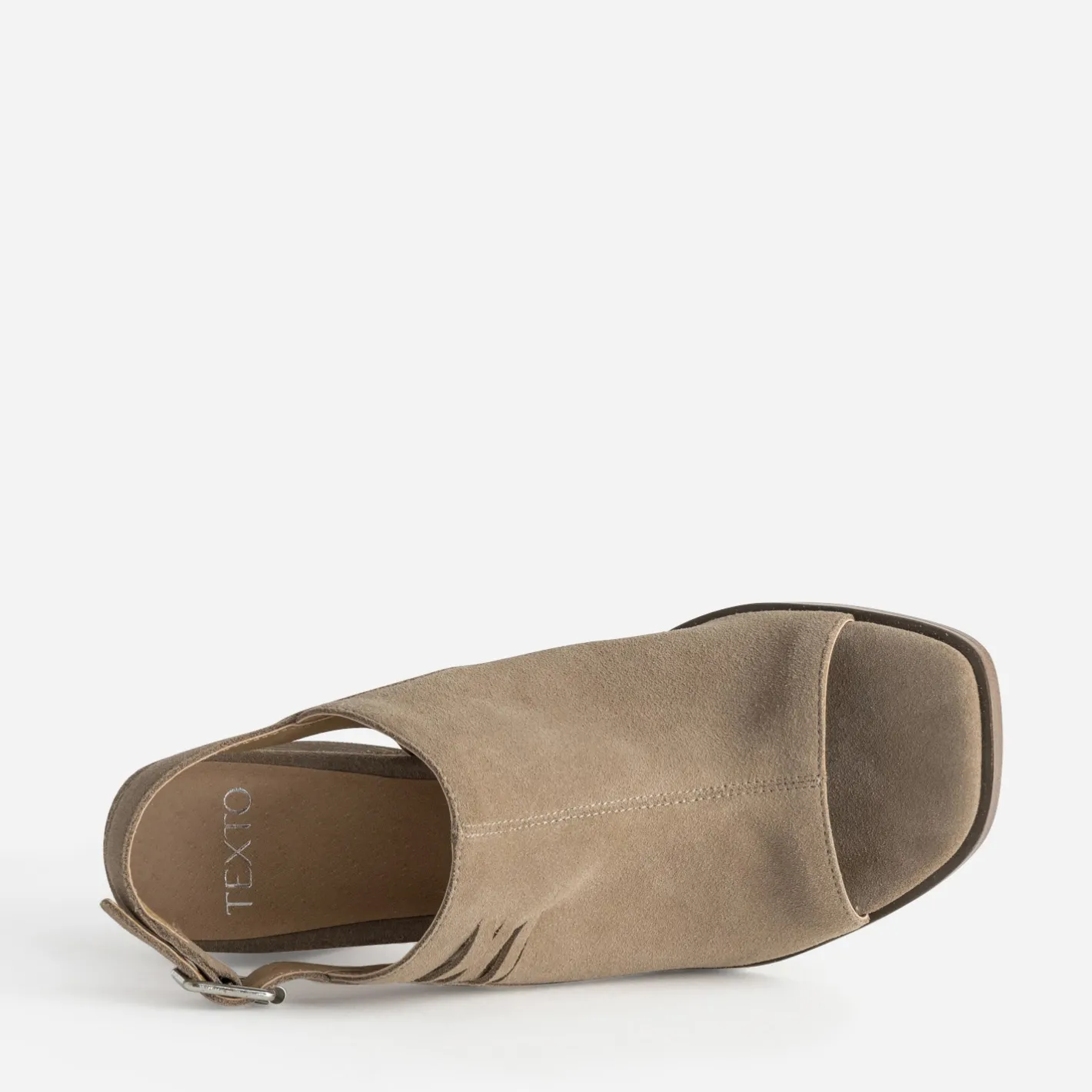 Sandale cuir velours open-toe^Texto Sale