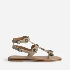 Sandale cuir velours décor soleils^Texto Online