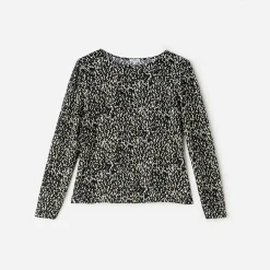 Tee-shirt imprimé animalier à épaulettes^Texto Online