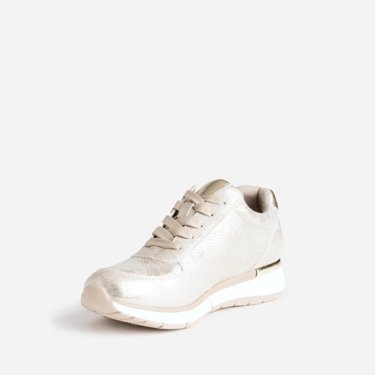 Tennis beige doré perforée^Eram