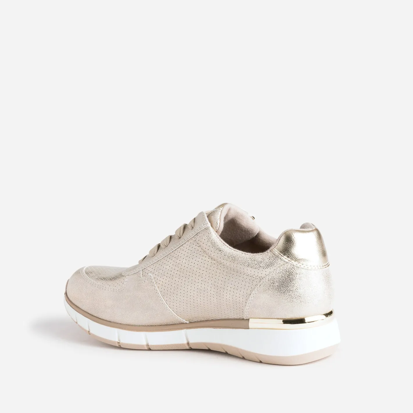 Tennis beige doré perforée^Eram